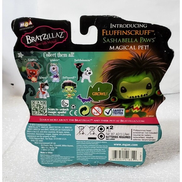 Bratzillaz Fluffinscruff Wicked Pet Plush – Sealed 2012 MGA Glam Goth Toy - Picture 2 of 10